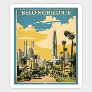 Belo Horizonte Brazil Vintage Tourism Travel Poster Sticker